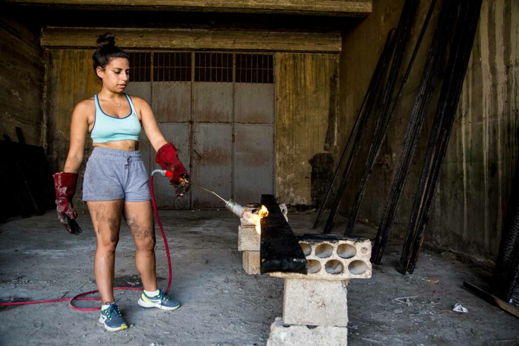 MEDS Workshop Project Hillslide Chapel from MEDS Byblos 2018: 1st process step charring the wood